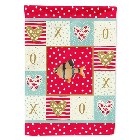 Carolines Treasures 28 x 0.01 x 40 in. Tiger Barb Love Flag Canvas House Size CK5499CHF